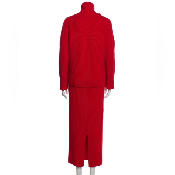 St. John Red Sweater/Skirt Set - Picture 3 of 5